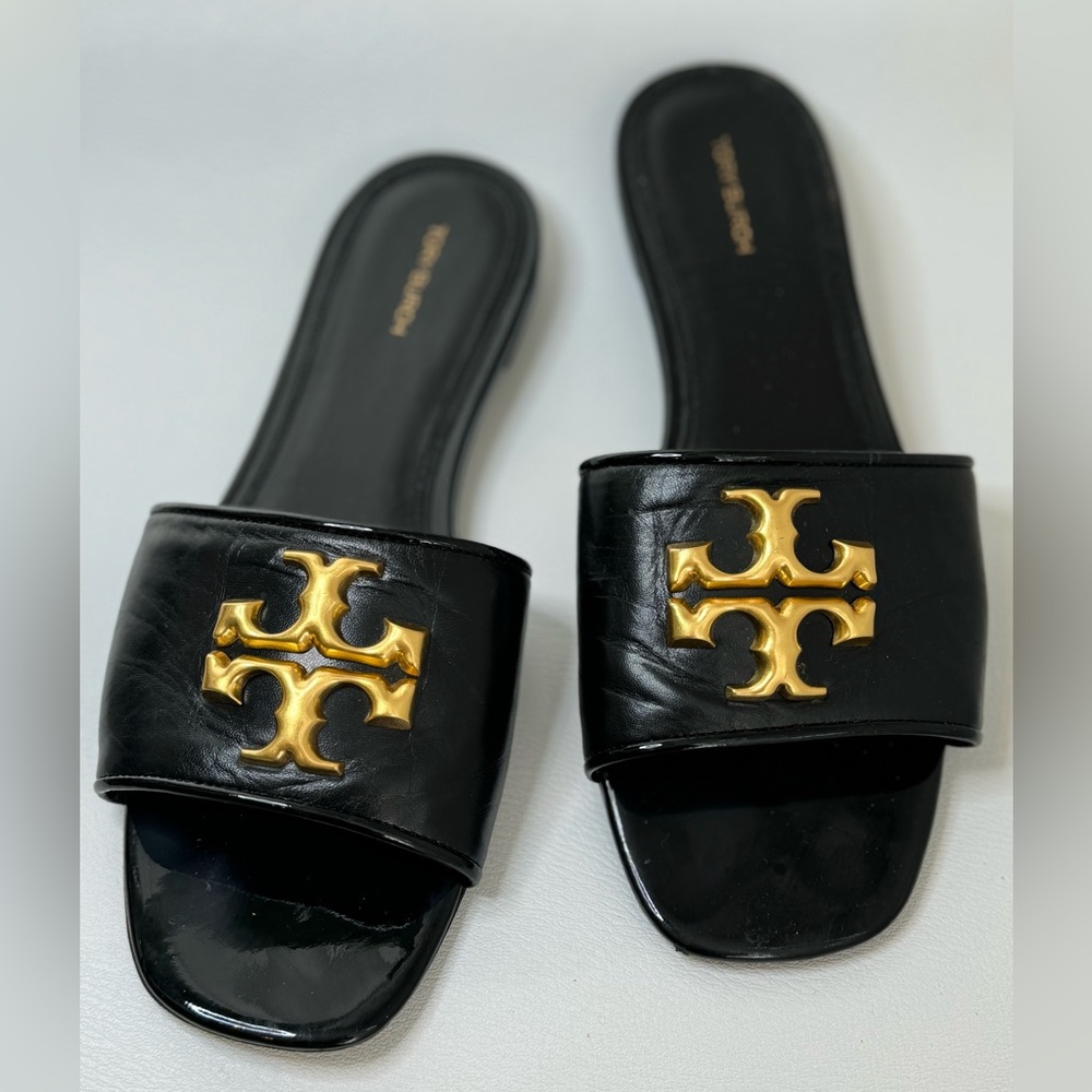 Tory Burch Black w Gold Sandals